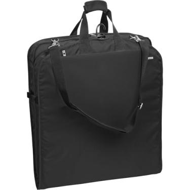 Imagem de WallyBags Bolsa de viagem com capacidade extra com bolsos grandes e alça de ombro, preta, 114 cm