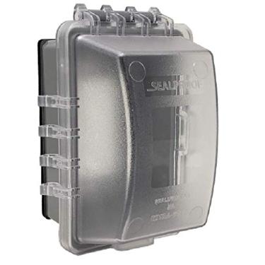 Imagem de Sealproof Base profunda para revestimento de vinil e superfícies embutidas durante o uso, capa de tomada externa externa com trava de 1 gangue | Capa de bolha extra resistente a intempéries