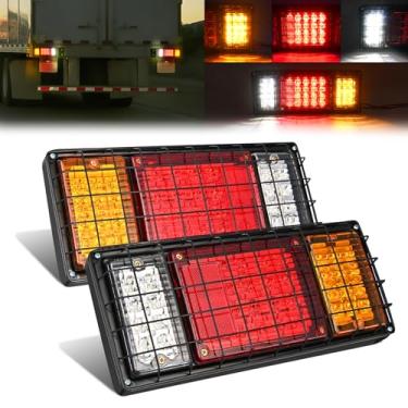 Imagem de GOOACC Kit de luzes de reboque de 40 LEDs, 2 peças de seta de freio de parada de corrida, luzes reversas, parafusos montados à prova d'água, luz traseira brilhante para caminhão 10-30 V, trailer, UTV,