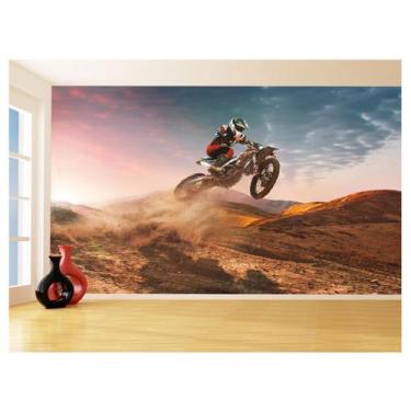 Imagem de Papel De Parede 3D Moto Cross Trilha Terra Mx 3,5M Bkm22 - Você Decora