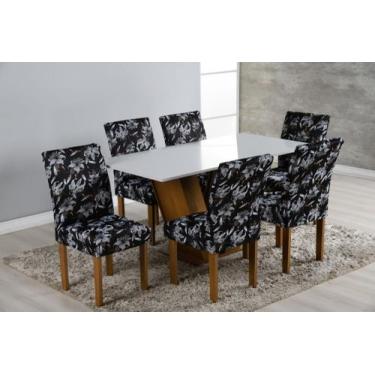 Imagem de Kit Capa de Cadeira Estampada Sala de Jantar 6 Unidades 100% poliester
