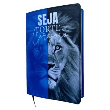 Imagem de Bíblia Pequena Ntlh leão azul forte e corajoso com indice - CENTRAL