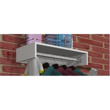 Imagem de Cabideiro Parede Arara Porta Roupas Closet, Quarto parede Mdf  - MAGAZ