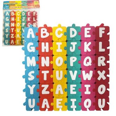 Imagem de Quebra-cabeça Jogo Educativo Alfabeto E Numerais Aprender ler escrever