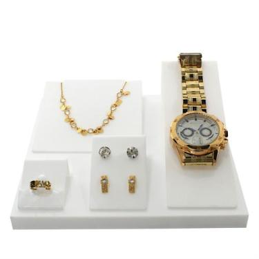 Imagem de Kit Expositor Colar Brincos Anel Joias Bijuterias top 5 pçs - aCRILIKU