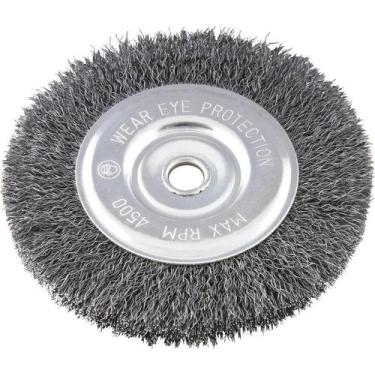 Imagem de Escova circular ondulada 6x1/2" furo 5/8" aço carbono polido 4500rpm -