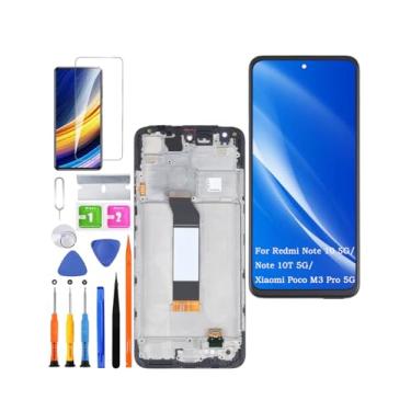 Imagem de Substituição de tela para Xiaomi Redmi Note 10 5G / Note 10T 5G Original, para Xiaomi Poco M3 Pro 5G LCD Touch Panel Display Digitalizador Assembléia peças de reparo com kit (preto com moldura)