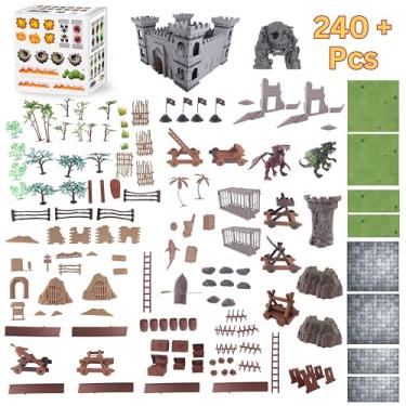 Imagem de Dungeons & Dragons Castle Set | 240+ Pieces, Dragons, Double-Sided Battle Map | Modular DND Terrain, Miniatures Set for Dungeon Masters Pathfinder DND 5e Medieval