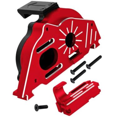 Imagem de hopsupRC Upgrades Part Transmission Gearbox Wave Box for 1/10 Big Rock 3s Blx.Senton/Granite 3S BLX(Mega 550),1/8 Typhon 3S BLX&Mega 550.Aluminum Motor Mount Gear Cover Box Hops up.Red.