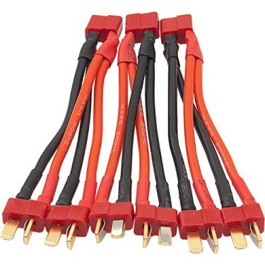 Imagem de 3Pcs HIRCQOO Deans T Plug 14 AWG Soft Silicone Wire Parallel 3.93" Y Splitter Harness Cable Adapter 1Female to 2 Male for RC Car Truck Boat Quadcopter Airplanes Lipo Battery