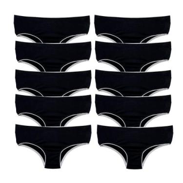 Imagem de Kit 10 Calcinhas Infantil Criança Algodão Cotton Kids - Try Basics, M,