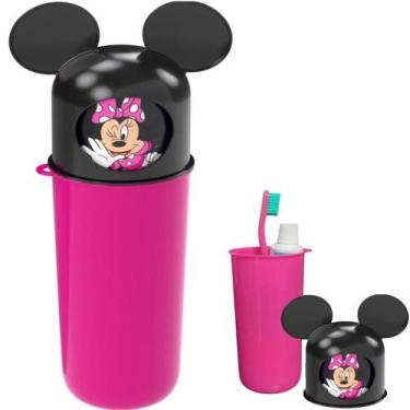 Imagem de Porta Escova Infantil Minnie Orelhas Estojo Dental Case - Plasutil