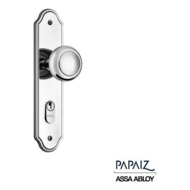 Imagem de Fechadura Papaiz Mz310 Externa 40mm Espelho Cromado