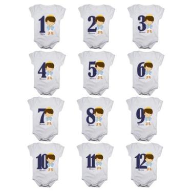 Imagem de Body mesversario príncipe kit com 12 bodies - Calupa, Único