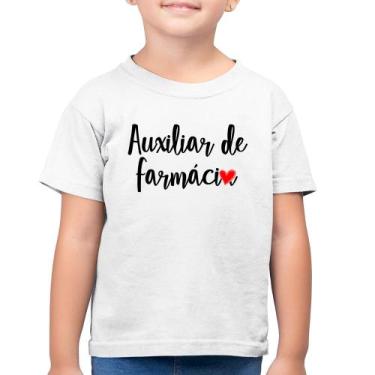 Imagem de Camiseta Algodão Infantil Auxiliar de Farmácia por Amor - Foca na Moda