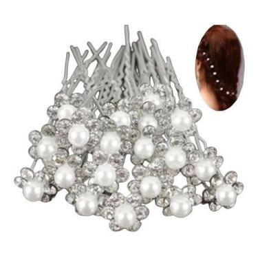Imagem de Ponto De Luz Cabelo Strass Pérola Noiva Daminha 20 Pcs - De Castro joi