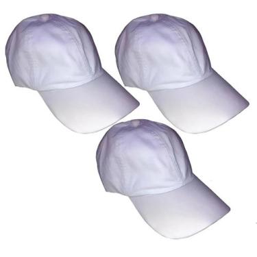 Imagem de Kit Com 3 Bonés Branco Liso Bordar Padeiro Açougueiro Supermercado Coz