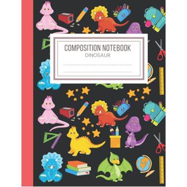 Imagem de Dinosaur Composition Notebook: Primary Composition Notebook with Picture Space : Story Journal Dotted Midline Student Exercise Book for Preschooler, Kindergarten, Grade K-2