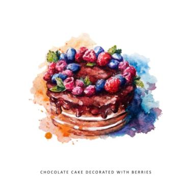 Imagem de Chocolate Cake Decorated With Berries Notebook: Notebook, Journal, Planner, Logbook, Daily Notes, 8.5x11 Wide Ruled Lined 110 Pages, Perfect for ... Teens, Ladies, Bosses, Mentors and Friends