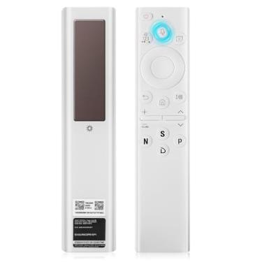 Imagem de Controle remoto de voz solar BN59-01391A para Samsung Frame TV Controle remoto com célula solar recarregável compatível com Samsung The Frame Crystal NEO QLED 4K HDR Smart TVs, branco