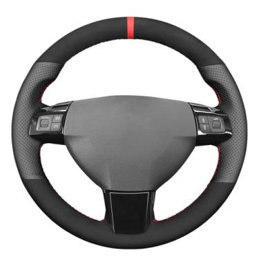 Imagem de MEWANT Couro verdadeiro + Athsuede Capa de volante de carro costurada à mão para Opel Astra (H) 2004-2009 / Zaflra (B) 2005-2014 / Signum 2005-2009 / Vectra (C) 2005-2009