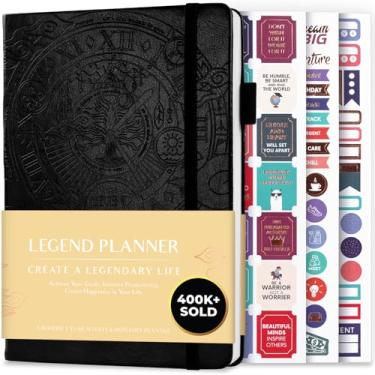 Imagem de Legend Planner – Planejador de vida semanal e mensal para atingir seus objetivos e viver mais feliz. Caderno organizador e diário de produtividade. A5 (preto)