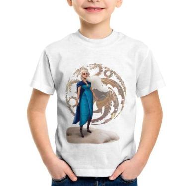 Imagem de Camiseta Infantil Daenerys Targaryen Art - Foca na Moda, Branco, 6