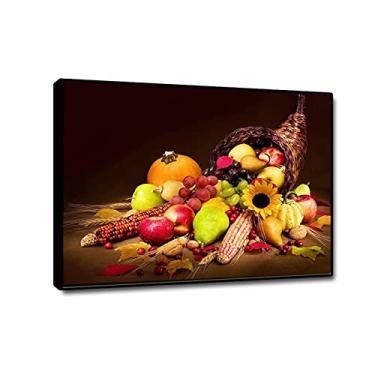 Imagem de Impressão de imagens de cozinha em tela - tela de cozinha grande decoração de arte de parede - Comida e flores pôsteres e impressões - Comida a imagem para decoração de sala de jantar 20 x 28 cm (8 x