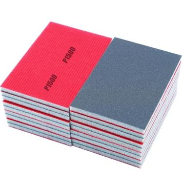 Imagem de Pacote sortido de esponja de lixamento 18 peças 280Grit/#1500, bloco de lixamento manual superfino, pacote variado, esponja de lixa flexível seca úmida para drywall, modelo, madeira, móveis