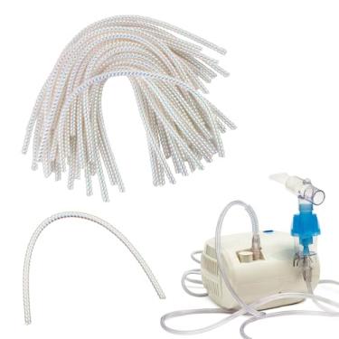 Imagem de 32 pacotes de suporte de tubulação alisador de crimpagem, acessórios de cânula nasal de mangueira protetor de cabo espiral suporte de tubo para concentrador portátil