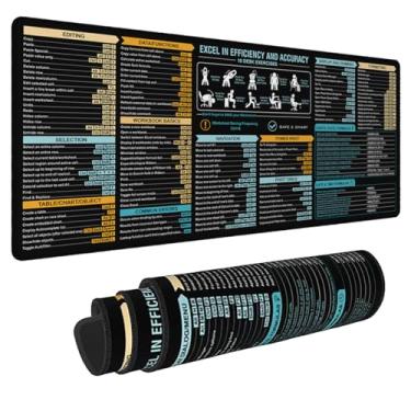 Imagem de Lucocia Tapete de rato Excel, teclado extra grande para escritório, tapete de mesa antiderrapante GG (preto)