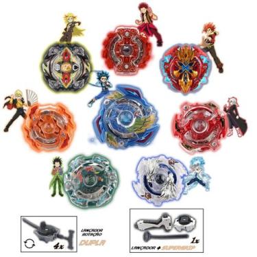 Imagem de Kit 4 Beyblade Burst + Lançadores Rantaro Valt Shu Ken Daigo - Storm G