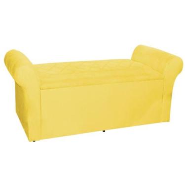 Imagem de Calçadeira Sapatos Baú Cancun Estofada 90cm Solteiro Suede - Fina Mobí