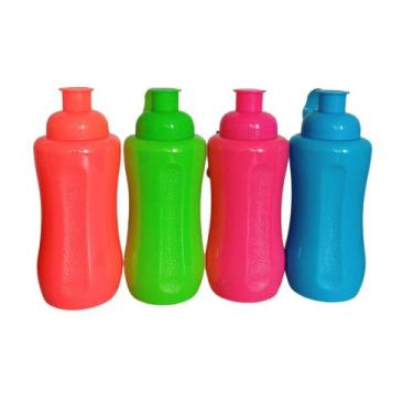 Imagem de Garrafinha De Água Suco Neon Squeeze Academia 600ml ul - Dsitrbuidora 