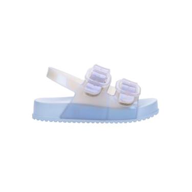 Imagem de mini melissa Sandálias aconchegantes de gelatina para crianças pequenas – Sandália de verão com alça traseira ajustável, sapatos gelatinosos para meninas e meninos, Azul/branco, 18