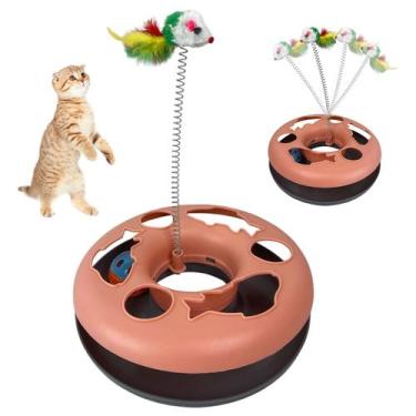 Imagem de Brinquedo de Pet Gato Ratinho Mola Bola Guizo Brinquedo Interativo Ani