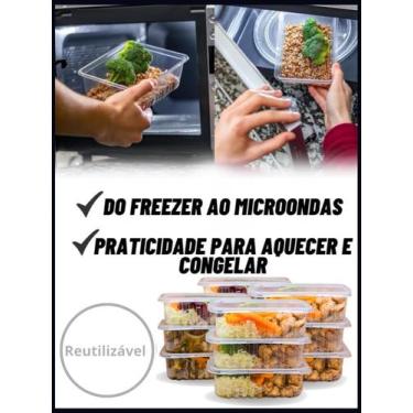 Imagem de 24/48 Potes Marmita Descartável 350ml Fitness Fit Freezer Microondas d