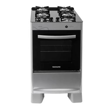 Imagem de Fogão De Piso 4 Bocas Mesa Vidro Neo Glass Suggar Bivolt  