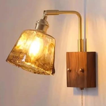 Imagem de Luminária de parede americana vintage de 6 W com base, interruptor de zíper e base criativa, para cabeceira de quarto, para corredor, fundo de escada (formato 3)