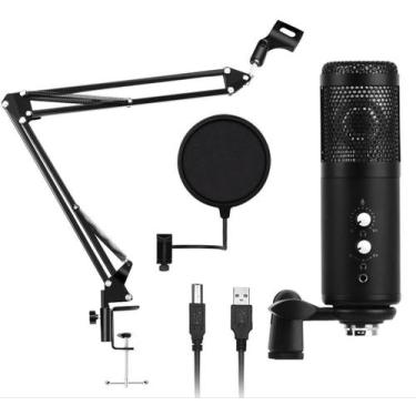 Imagem de Microfone Condensador Usb,Braço Articulado,Filtro Pop Filter - Aj Som 
