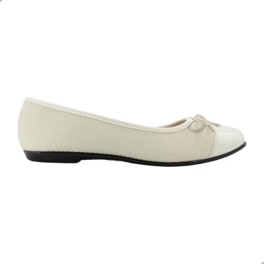 Imagem de Mocassim Feminino Moleca Napa Portugal Branco Off Dourado