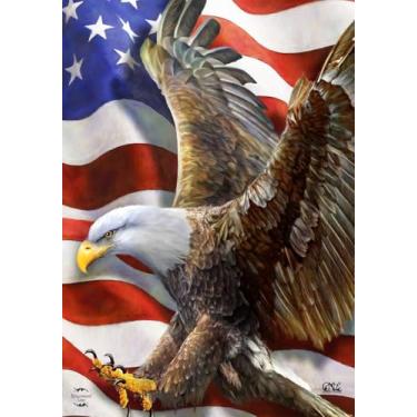 Imagem de Briarwood Lane Bandeira de jardim American Freedom Eagle