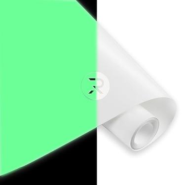 Imagem de HTVRONT Vinil Htv Glow In The Dark - Vinil de Transferência de Calor de 12" X 8 Pés para Camisas Vinil Htv Glow In The Dark Ferro Luminoso Em Vinil para Cricut e Cameo - Fácil de Cortar e Remover Erva
