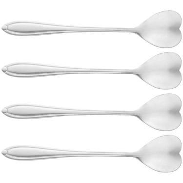 Imagem de Conjunto de Colheres para Chá Wolff Heart em Aço Inox Prata - 4 Peças
