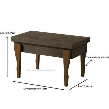 Imagem de Recamier Capitone Espanha Pés de Madeira 0,70 Cor Marrom - Comprar Móv