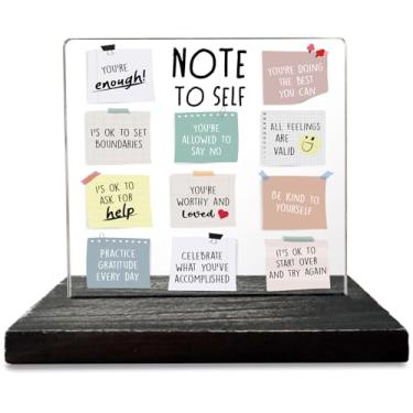 Imagem de akeke Placa Decorativa "Note To Self", Presentes Motivacionais Para Consultório De Terapia Saúde Mental, Mulheres, Homens, Funcionários, Colegas Trabalho, Psicólogos Escolares, Conselheiros, Pensame