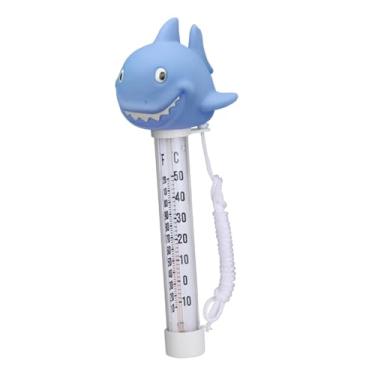 Imagem de IEUDNS Termômetro flutuante para piscina, termômetro portátil prático para aquários, banheiras de bebê, lagoas de peixes e piscinas, Tubarão