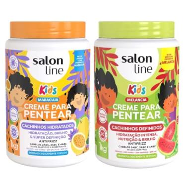 Imagem de Kit com 2 Cremes para Pentear Kids Maracujá e Melancia 1Kg Salon Line