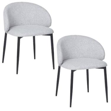 Imagem de Cadeira p/ Mesa Jantar Estofada material sintético ou Linho 2 Unidades