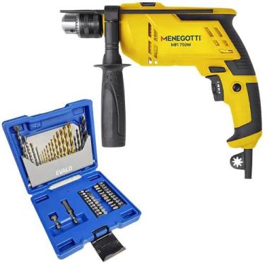 Imagem de Furadeira de Impacto 1/2 POL 750W com Estojo de 41 Peças Brocas e Pont